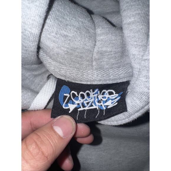 Cookie x MQIZM Graffiti Hoodie Grey Large 23x27 Streetwear Bubble Letter Print - Picture 4 of 5